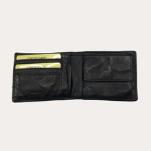 Load image into Gallery viewer, Gianni Conti Black Washed Leather Wallet-4 Credit Card/Coin Section
