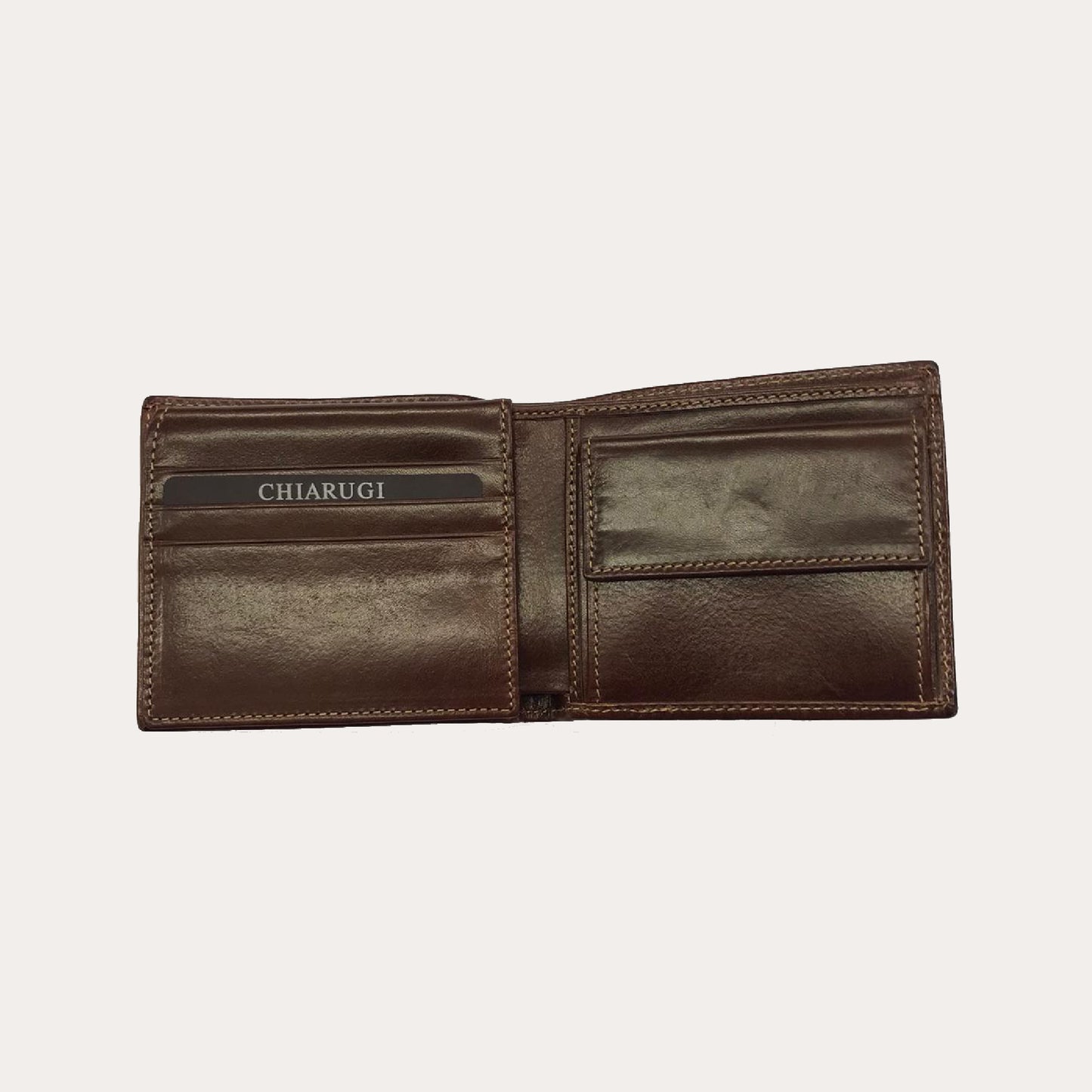 Chiarugi Maroon Leather Wallet-6 Credit Card/Coin Section