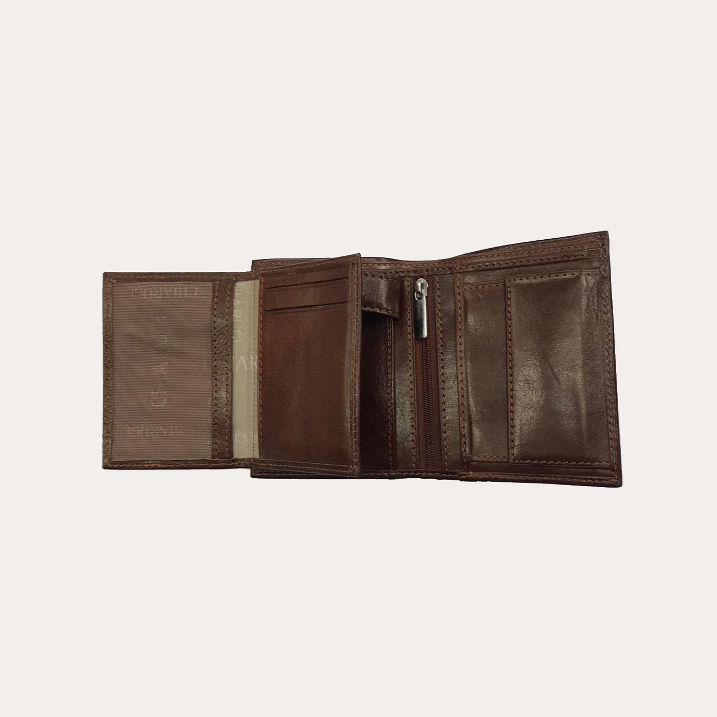 Chiarugi Maroon Leather Wallet-6 Credit Card/Coin Section