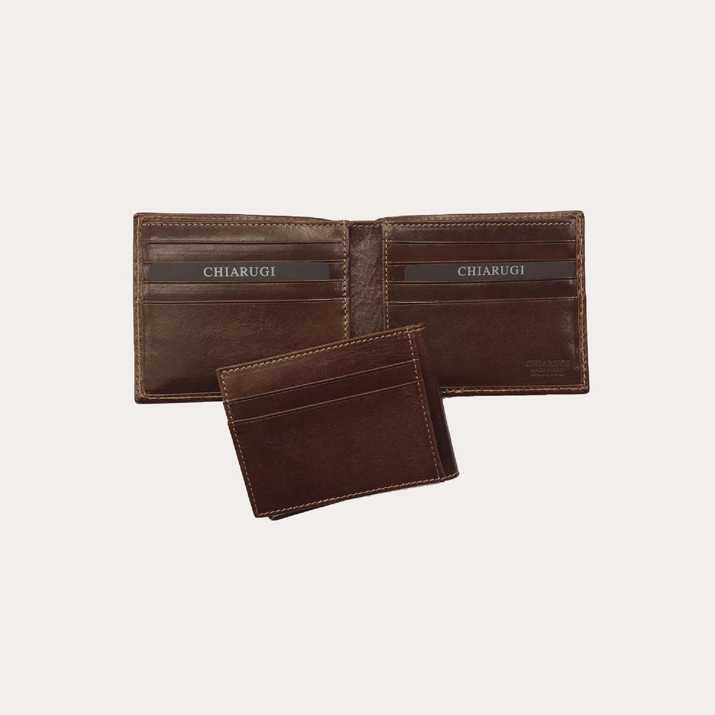 Chiarugi Maroon Leather Wallet-12 Credit Card Sections