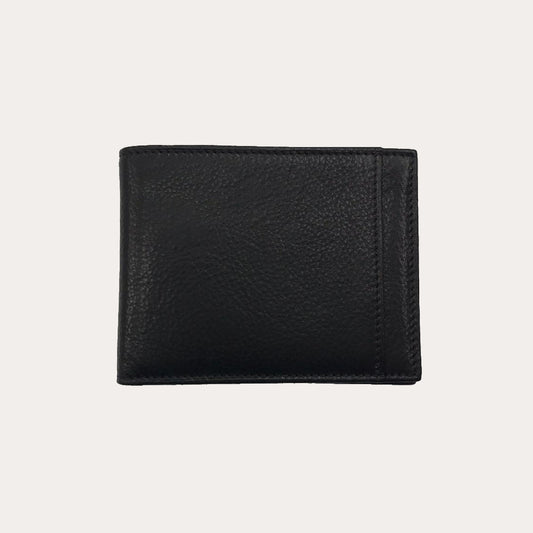 Black Vacchetta Leather Wallet-6 Credit Card Sections