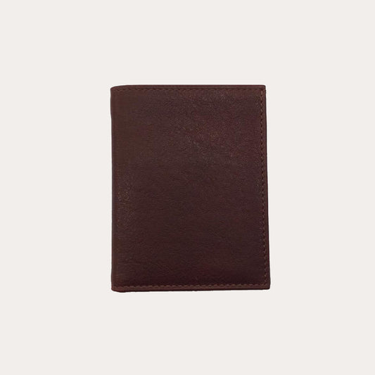 Maroon Vacchetta Leather Wallet-6 Credit Card Sections