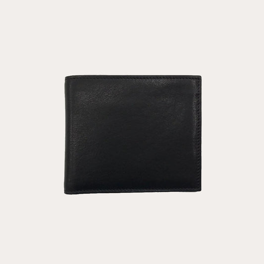 Black Vacchetta Leather Wallet-15 Credit Card Sections