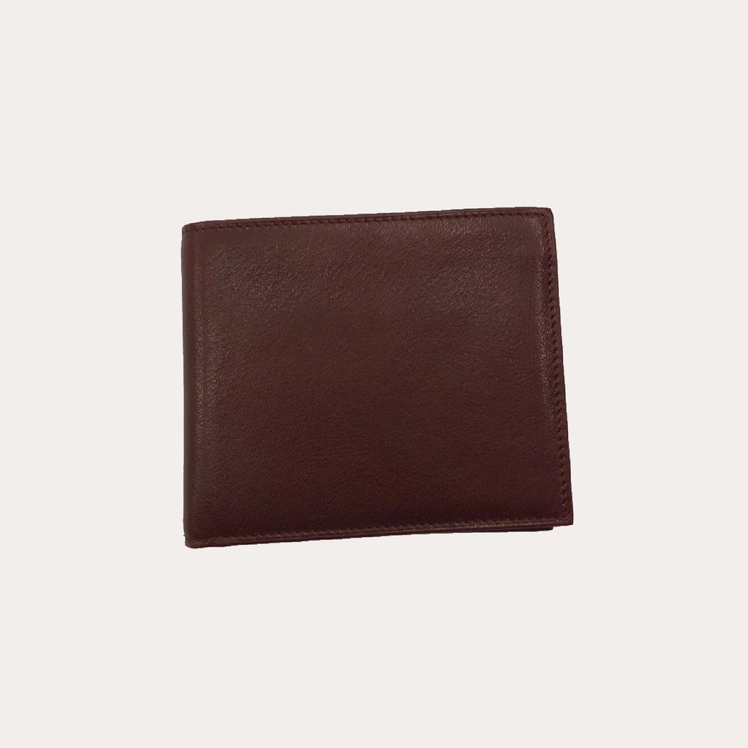 Maroon Vacchetta Leather Wallet-15 Credit Card Sections