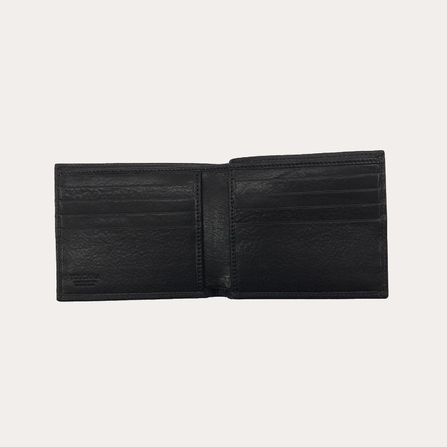 Black Vacchetta Leather Wallet-8 Credit Card Sections