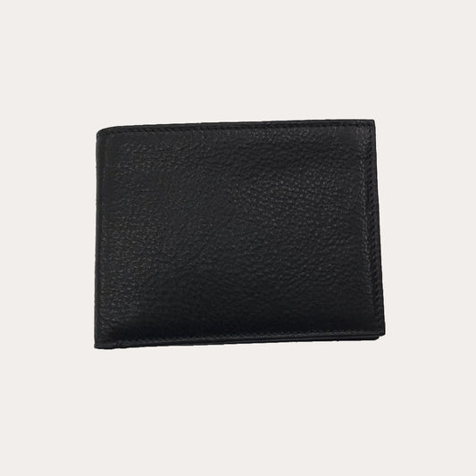 Black Vacchetta Leather Wallet-6 Credit Card  Sections