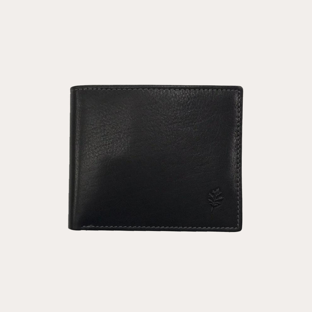 Black Leather Wallet-8 Credit Card Sections