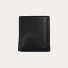 Load image into Gallery viewer, Black Leather Wallet-6 Credit Card/Coin Section

