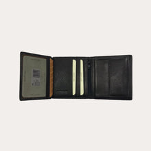 Load image into Gallery viewer, Black Leather Wallet-6 Credit Card/Coin Section
