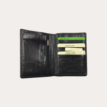 Load image into Gallery viewer, Gianni Conti Black Leather Wallet-6 Credit Card Sections
