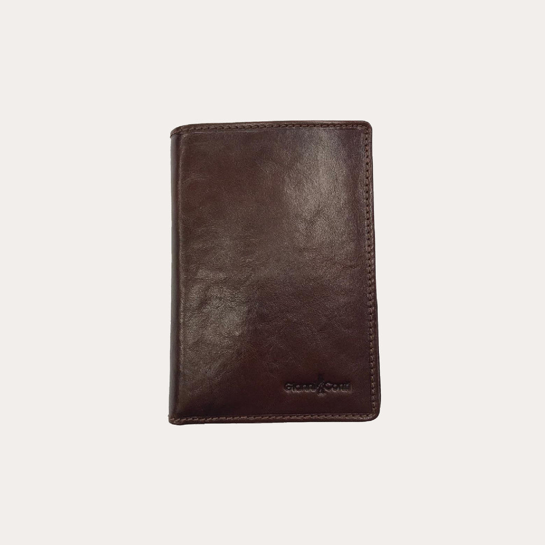 Gianni Conti Brown Leather Wallet-6 Credit Card Sections