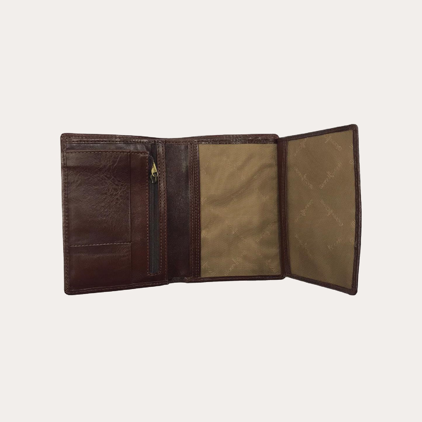 Gianni Conti Brown Leather Wallet-6 Credit Card Sections