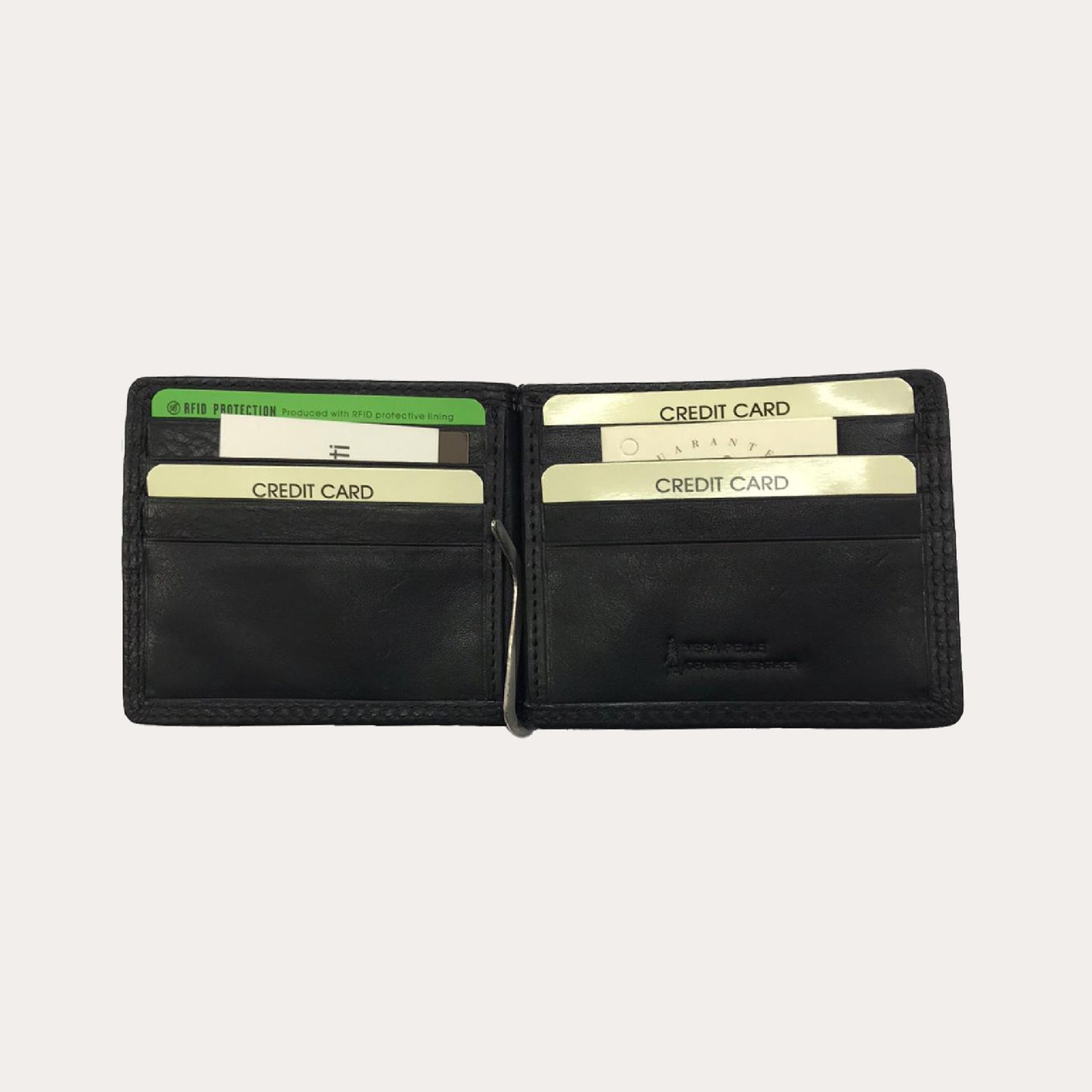 Gianni Conti Black Leather Wallet-8 Credit Card Sections