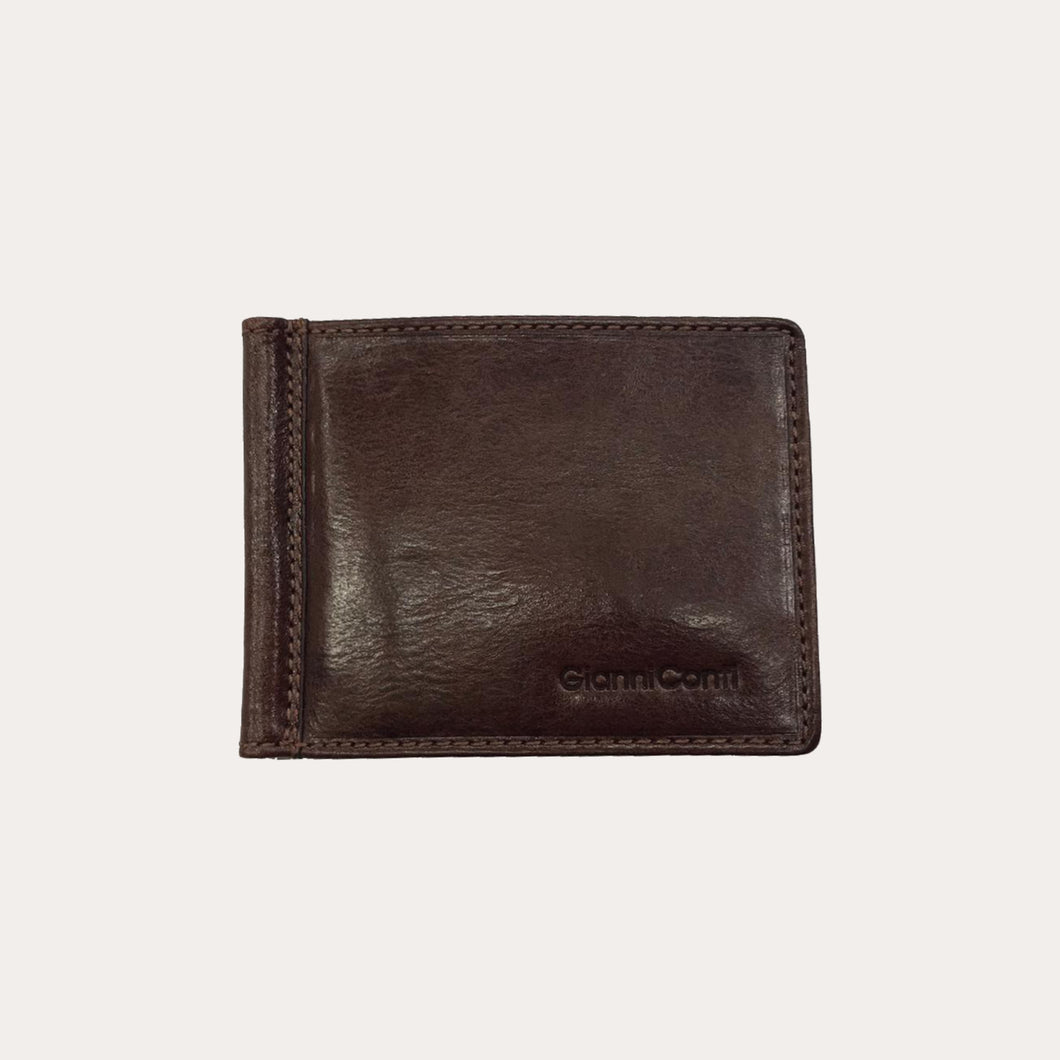 Gianni Conti Brown Leather Wallet-8 Credit Card Sections
