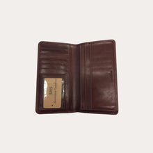 Load image into Gallery viewer, Long Maroon Leather Wallet-5 Credit Card Sections
