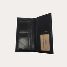 Load image into Gallery viewer, Long Black Leather Wallet-6 Credit Card Sections
