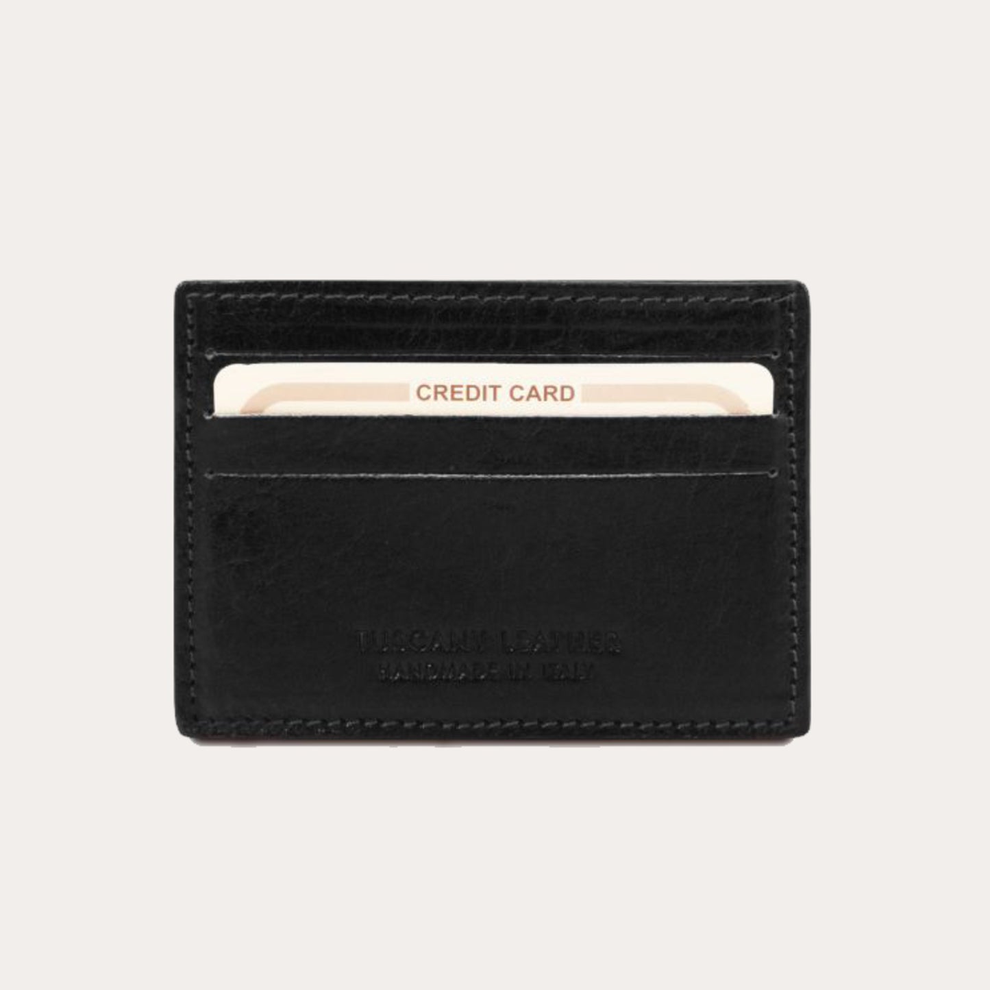 Tuscany Leather Black Leather Credit/Business Card Holder