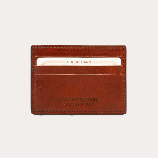 Tuscany Leather Brown Leather Credit/Business Card Holder