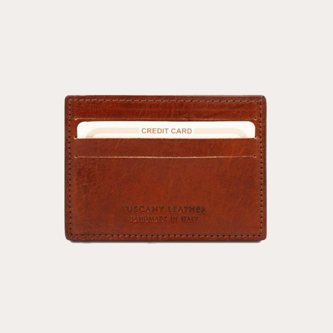 Tuscany Leather Brown Leather Credit/Business Card Holder
