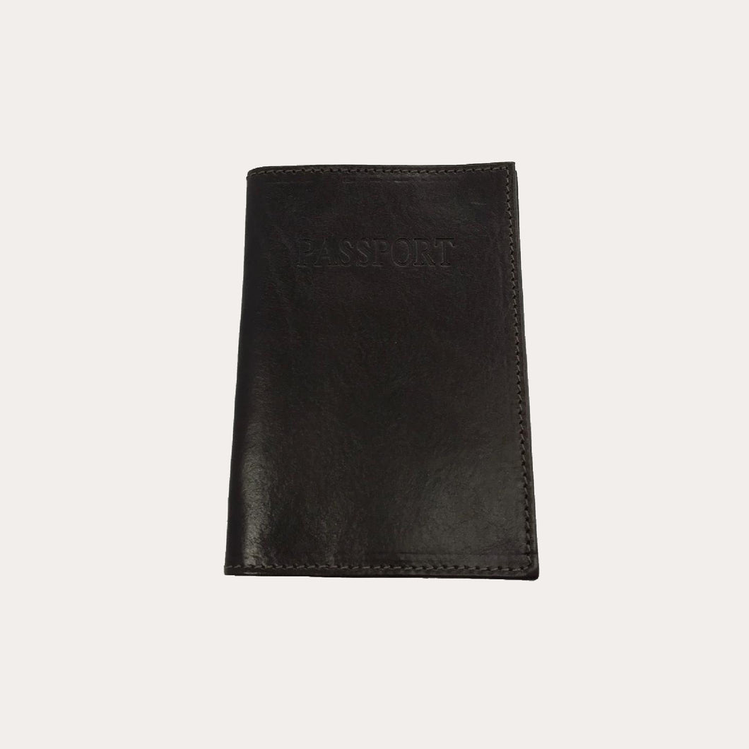 Chiarugi Black Leather Passport Cover