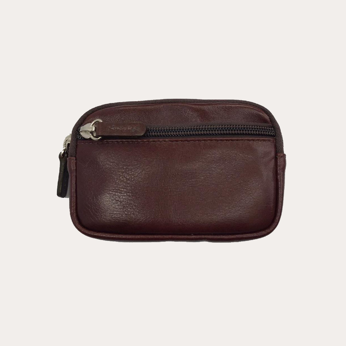 Maroon Leather Belt Pouch
