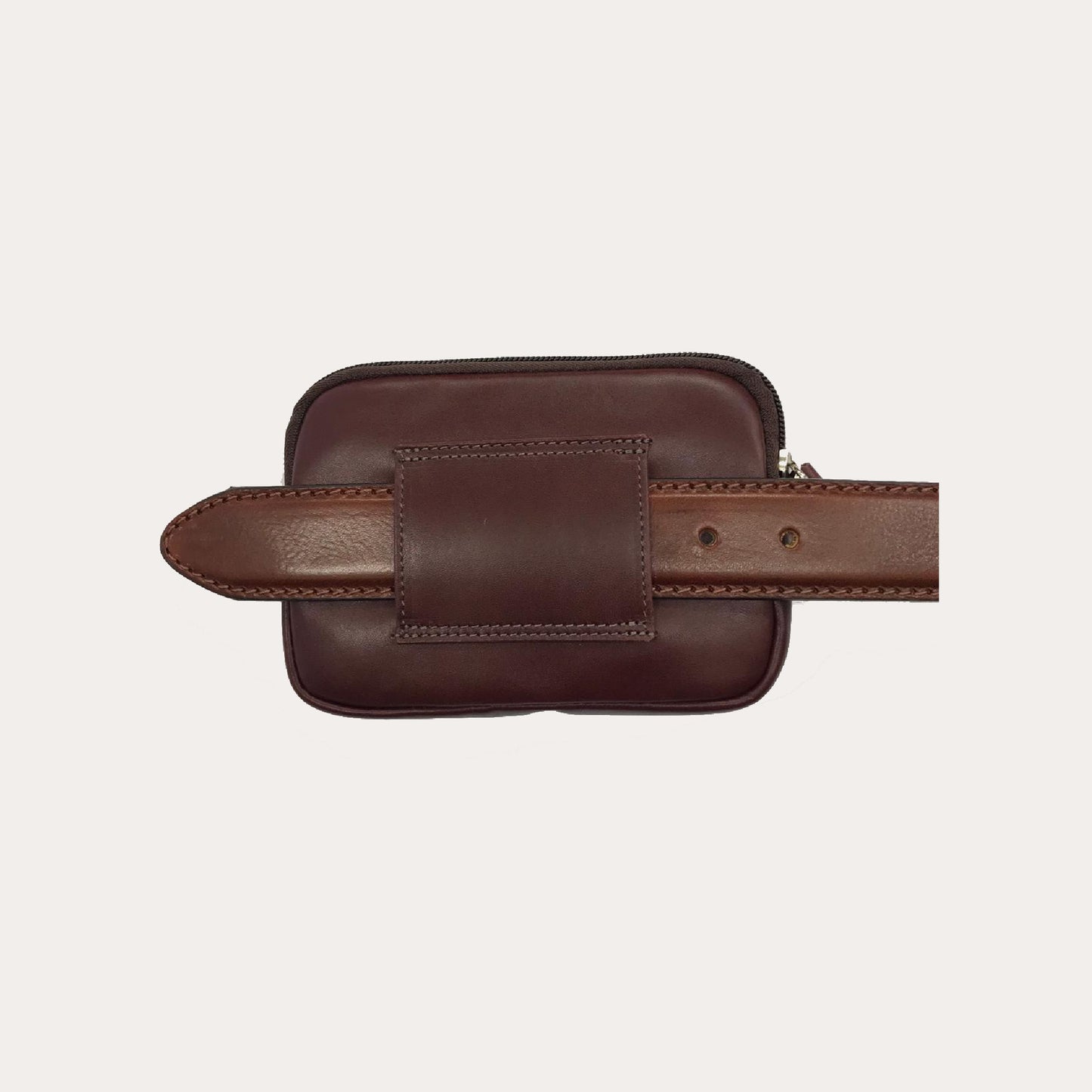 Maroon Leather Belt Pouch
