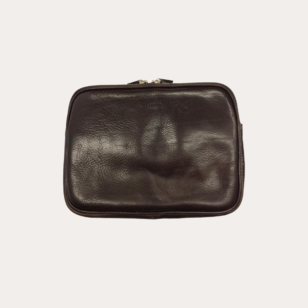 Chiarugi Dark Brown Leather Tidy Bag
