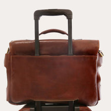 Load image into Gallery viewer, Tuscany Leather Brown Leather Multi Compartment Briefcase with Front Pockets
