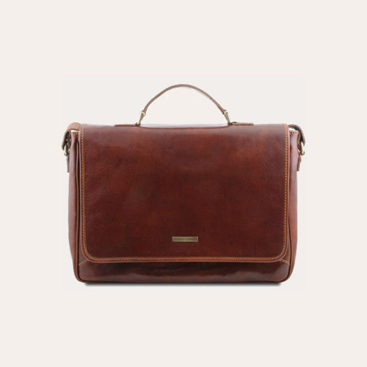 Tuscany Leather Brown Leather Laptop Case