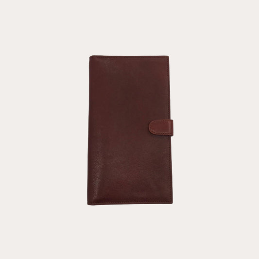 Maroon Vacchetta Leather Travel Wallet