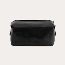 Load image into Gallery viewer, Tuscany Leather Black Leather Washbag-Small Size
