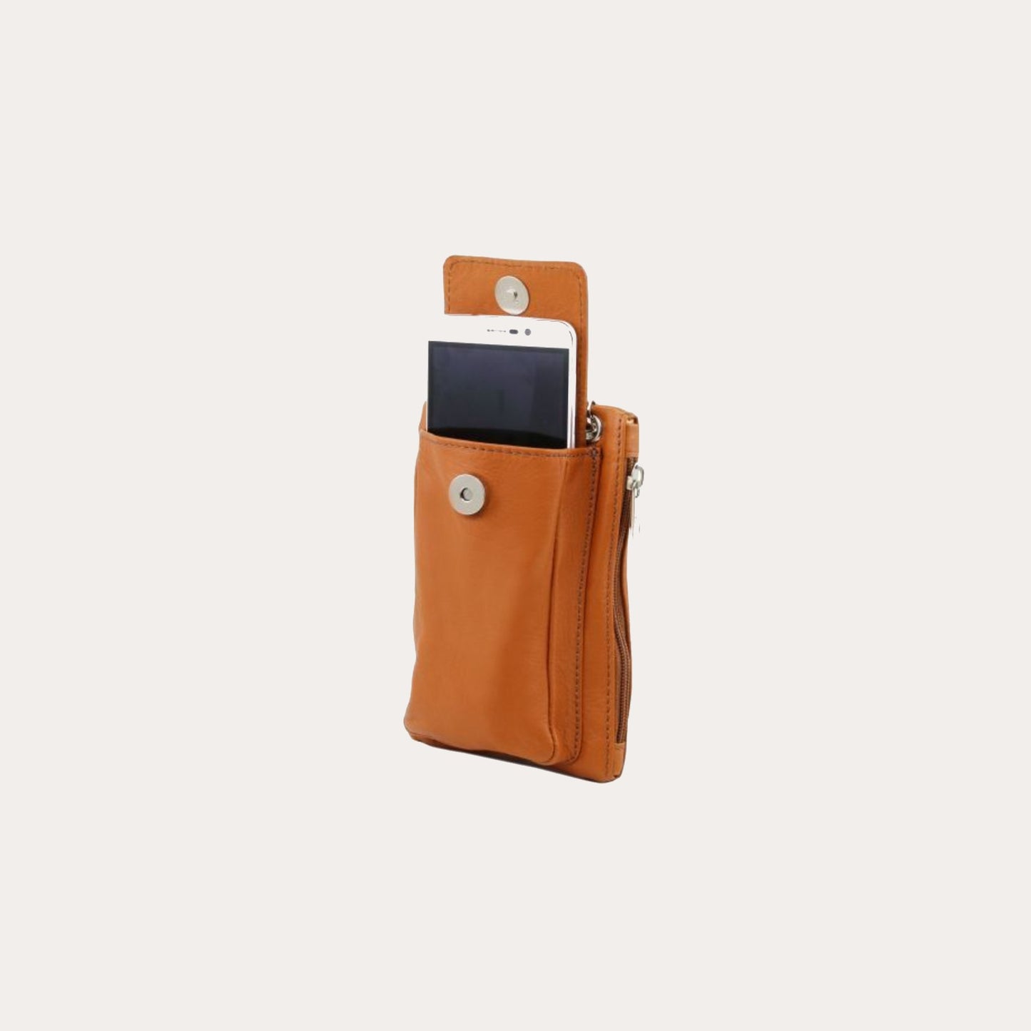 Tuscany Leather Black Leather Cellphone Holder Mini Cross Bag