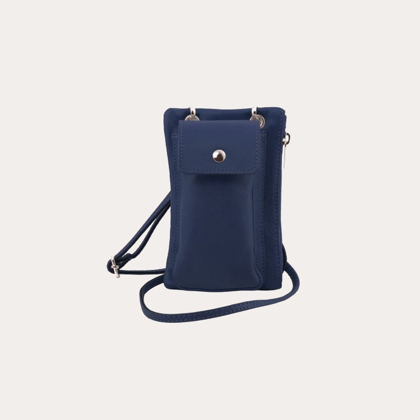 Tuscany Leather Navy Leather Cellphone Holder Mini Cross Bag