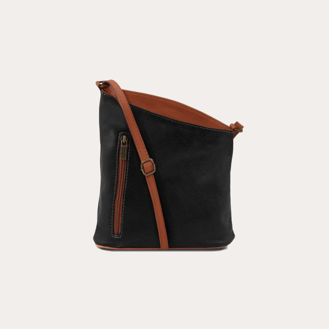 Tuscany Leather Black Mini Soft Leather Cross Bag