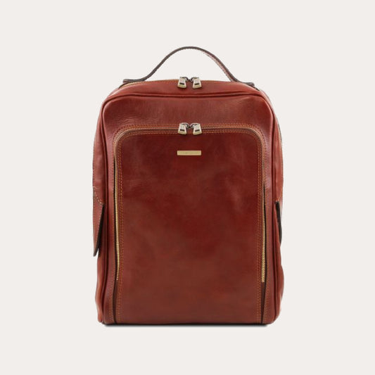 Tuscany Leather Brown Leather Laptop Backpack