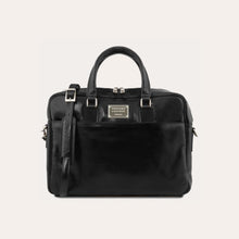 Load image into Gallery viewer, Tuscany Leather Black Leather Laptop Briefcase
