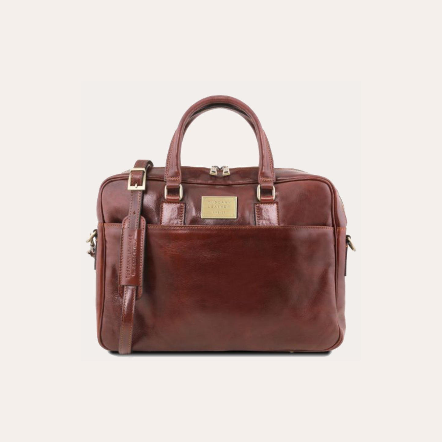 Tuscany Leather Brown Leather Laptop Briefcase