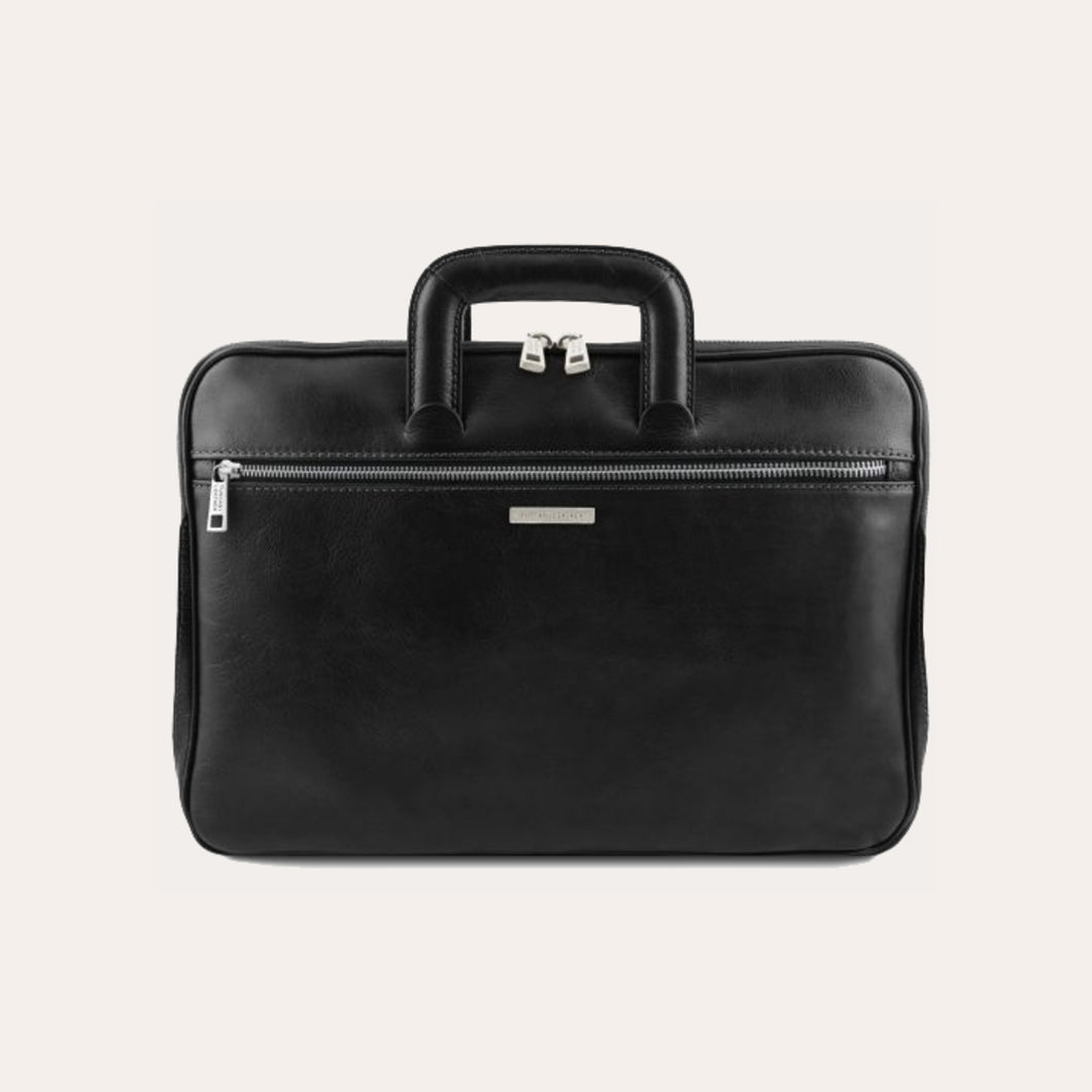 Tuscany Leather Black Document Leather Briefcase
