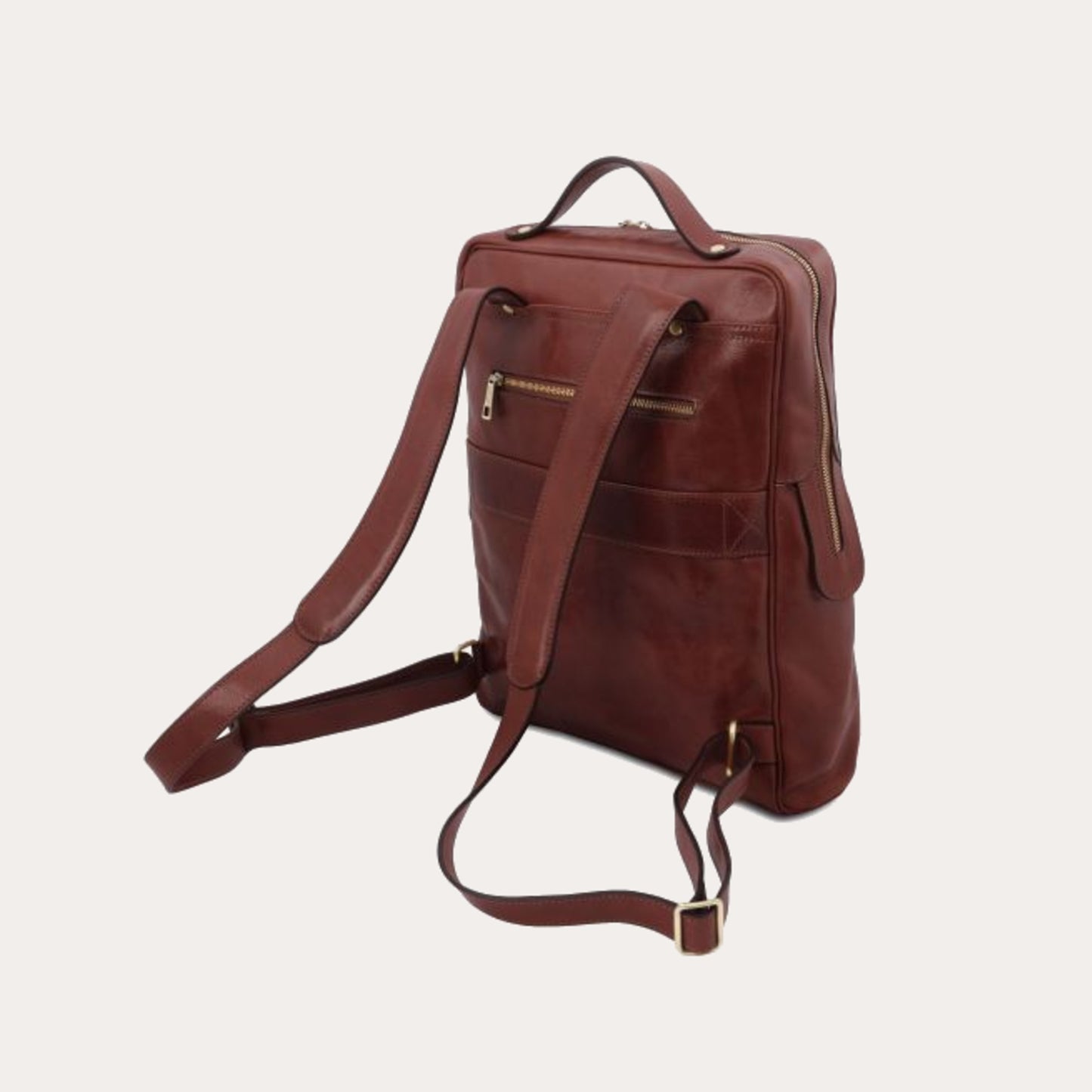 Tuscany Leather Brown Leather Laptop Backpack