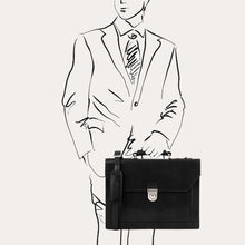 Load image into Gallery viewer, Tuscany Leather Black Leather Briefcase
