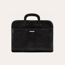 Load image into Gallery viewer, Tuscany Leather Black Leather Document Briefcase
