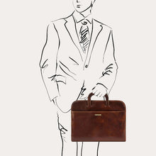 Load image into Gallery viewer, Tuscany Leather Brown Leather Document Briefcase

