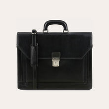 Load image into Gallery viewer, Tuscany Leather Black Leather Briefcase
