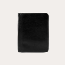 Load image into Gallery viewer, Tuscany Leather Black Leather A4 Folio
