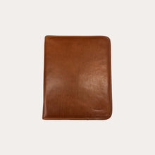 Load image into Gallery viewer, Chiarugi Tan Leather Zipped A4 Folio
