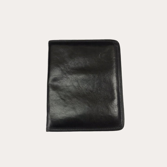 Chiarugi Black Leather A5 Zipped Folio