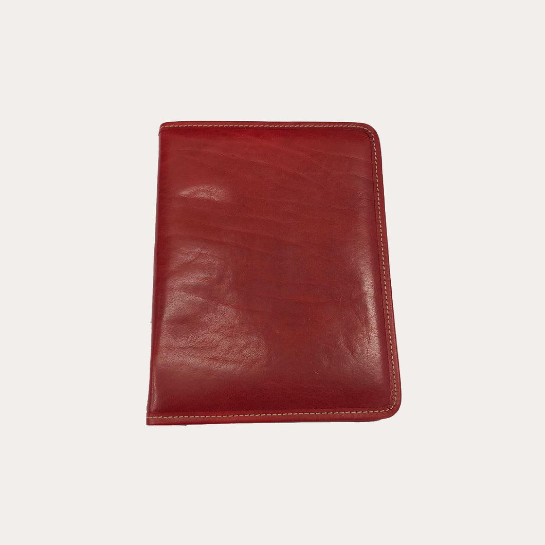 Chiarugi Red Leather A5 Zipped Folio