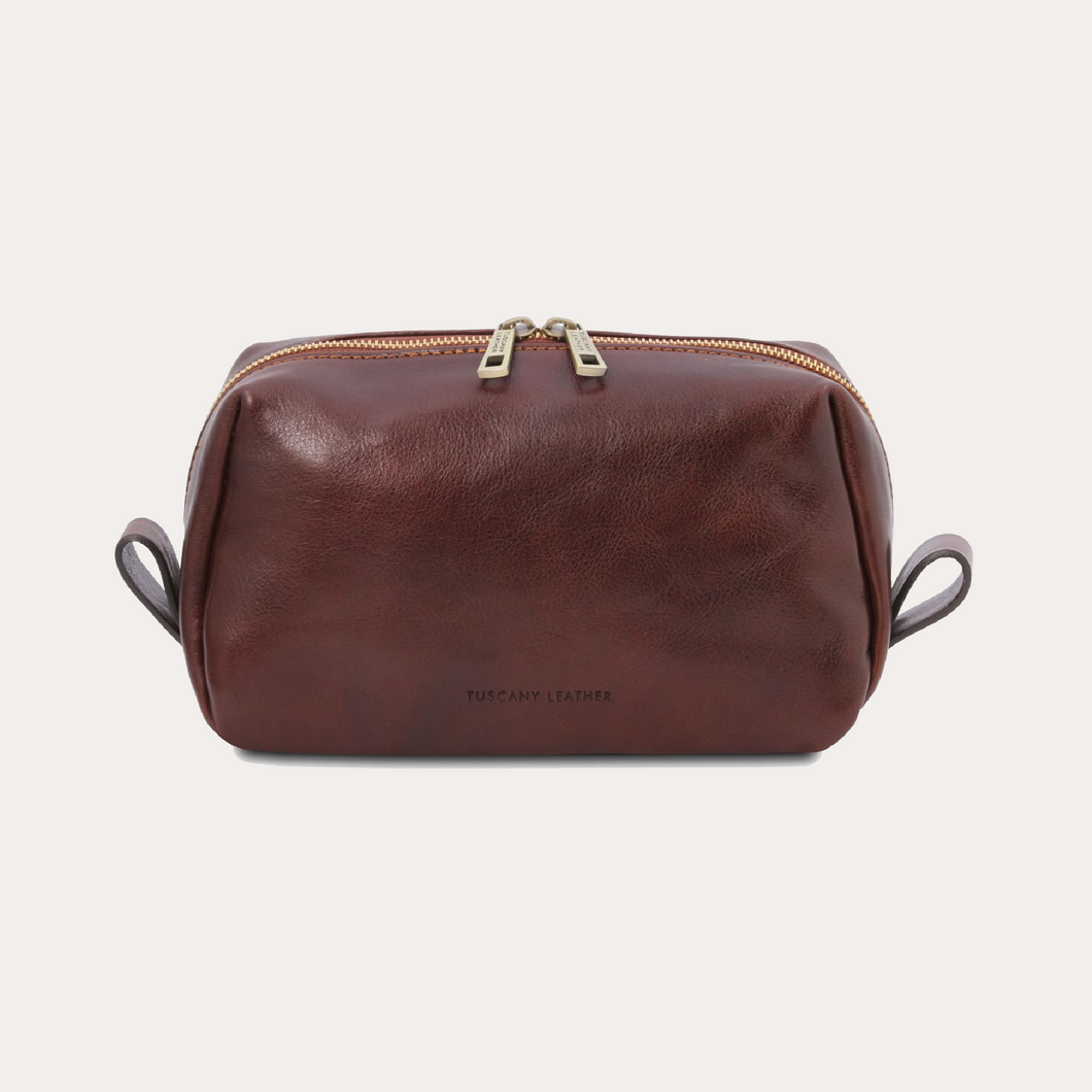 Tuscany Leather Brown Leather Washbag
