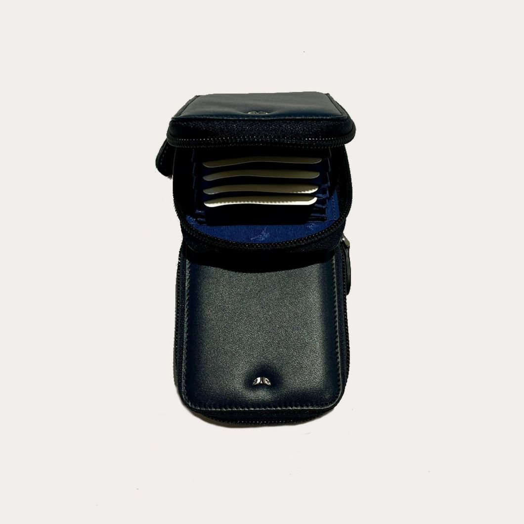 Navy Credit Card Holder with Zip Around