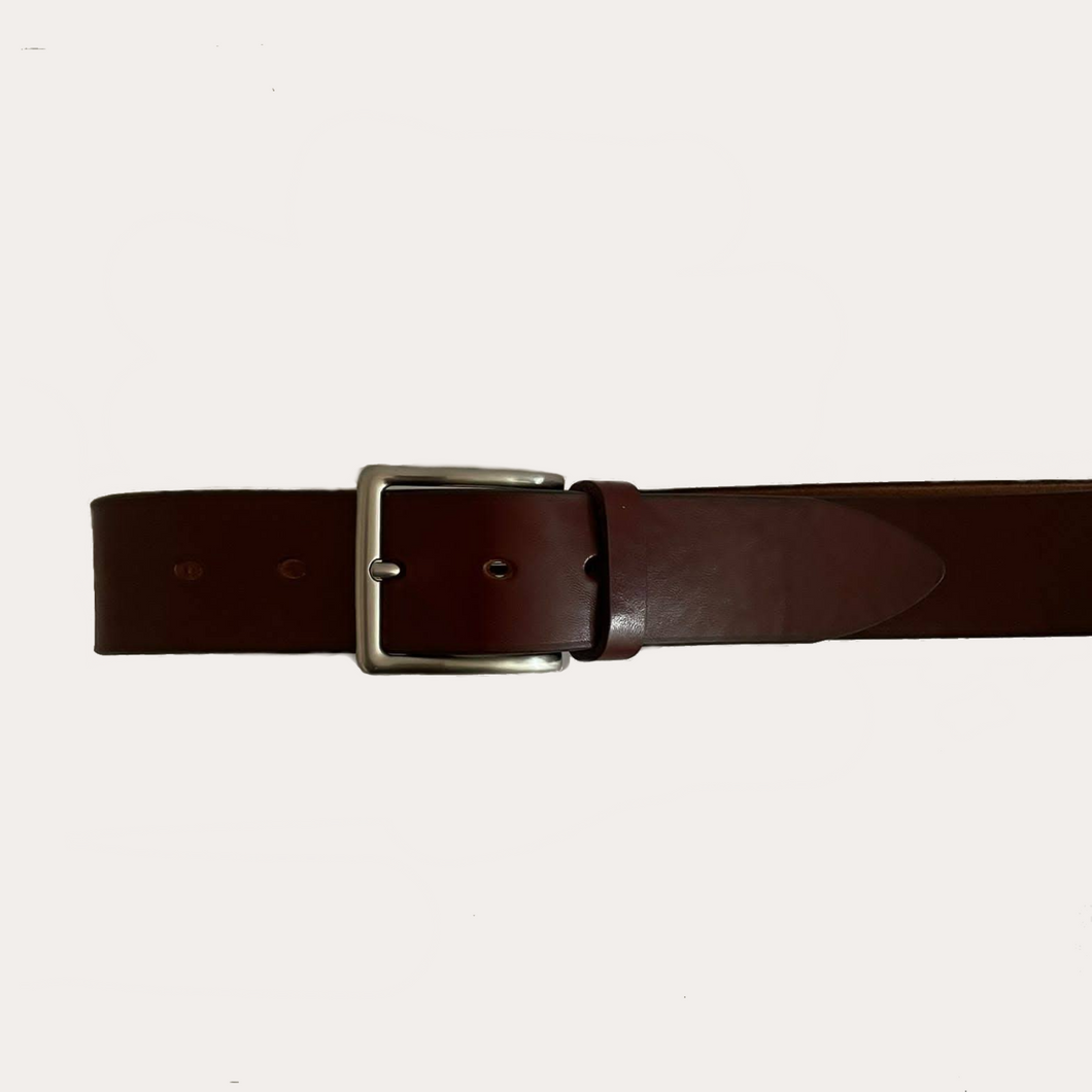 Burgundy Leather Casual Belt
